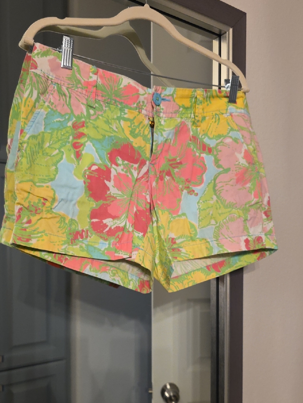 Lilly Pulitzer Tropical Pastel Floral High-Waist Shorts